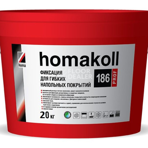 Сопутствующие материалы Homakoll 186 Prof Клей фиксация. Морозостойкая Водно-дисперсионный клей-фиксация Homakoll 186 Prof 20 кг морозостойкий фото 1 | FLOORDEALER